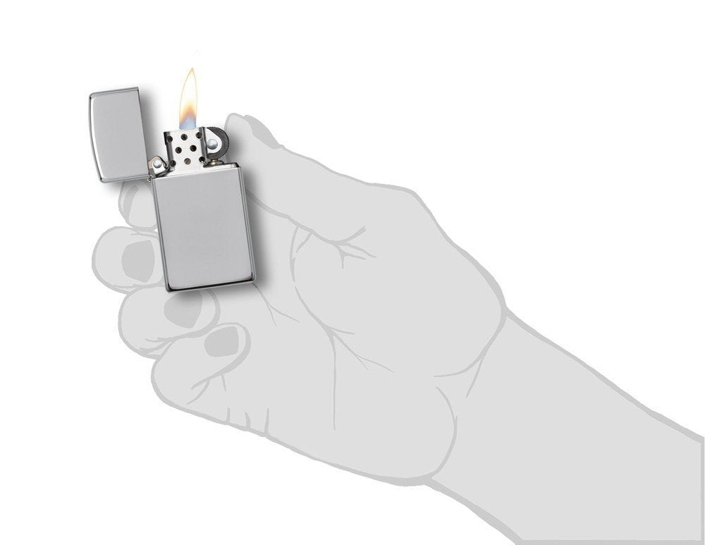 Zippo Slim High Polish Chrome Lighter #1606