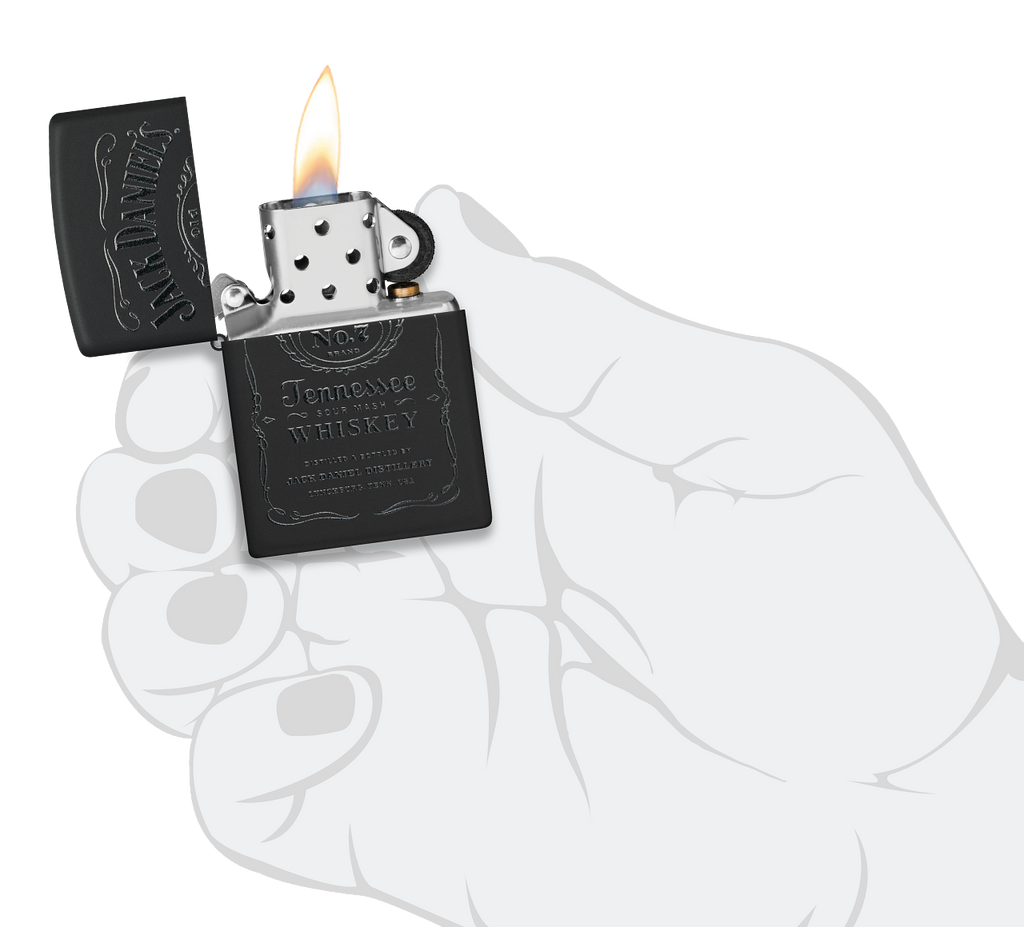 Zippo Jack Daniels Black Matte and Pouch Gift Set #48460