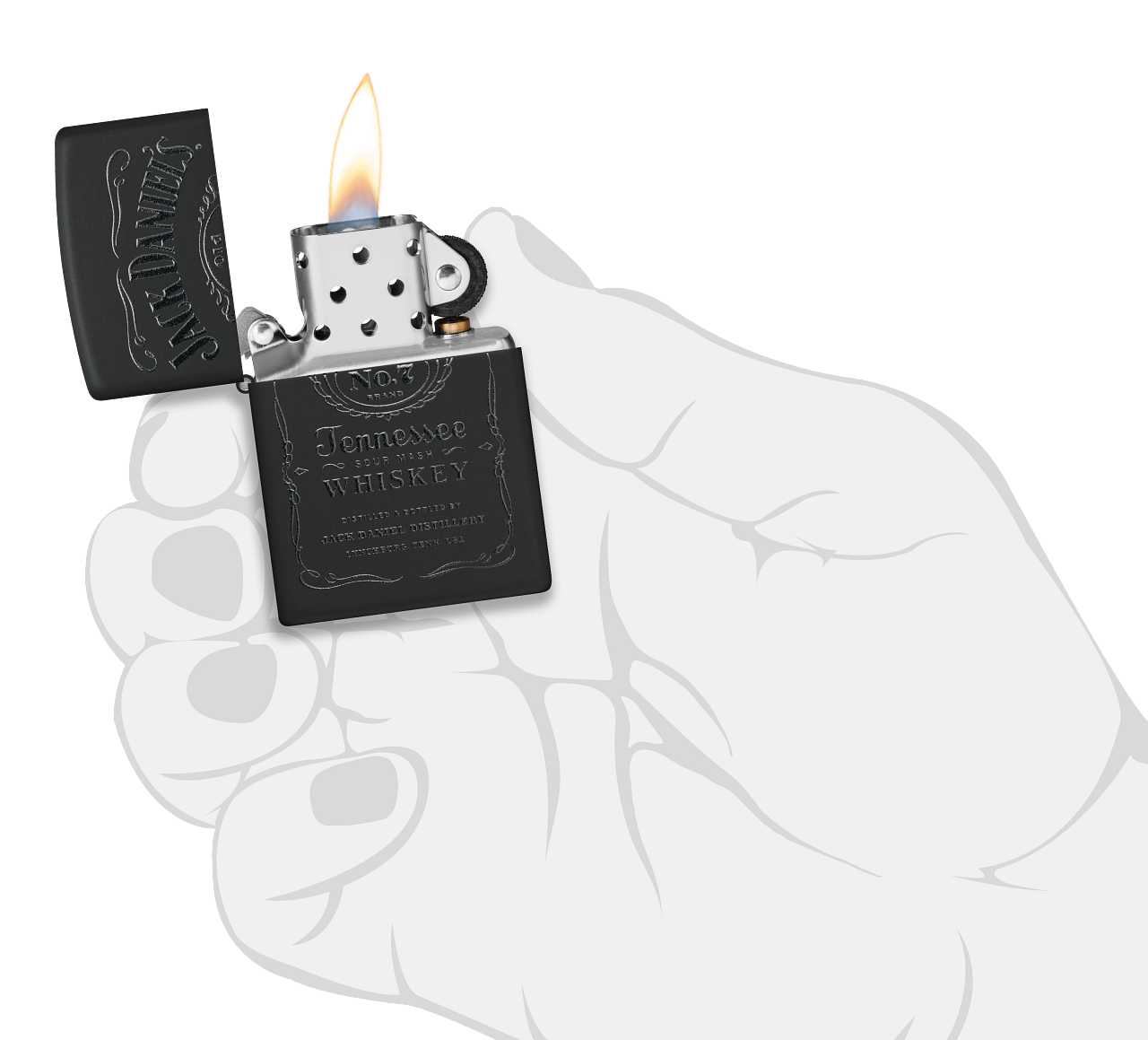 Zippo Jack Daniels Black Matte and Pouch Gift Set #48460
