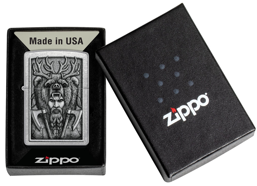 Zippo Viking Hunter, Street Chrome Lighter #48731