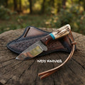 8" Rasp Steel Cowboy Knife – Fixed Blade Outdoor Tool with Stag & Rosewood