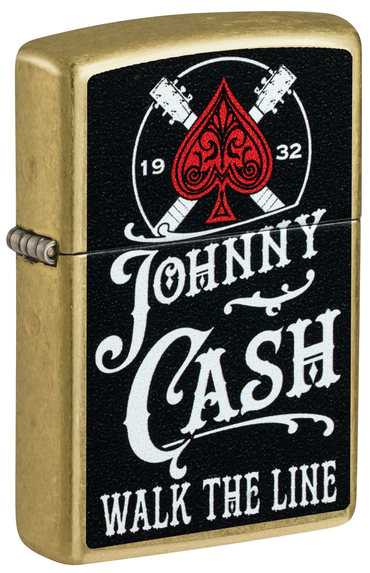 Zippo Johnny Cash Walk the Line, Street Brass Lighter #47245