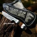 8" Damascus Steel Cowboy Knife with Multi-Tone Honeycomb Handle