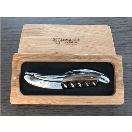 Handcrafted Sommelier DeLuxe No 9 Waiter's Corkscrew with Solid Horn Handle by Laguiole en Aubrac