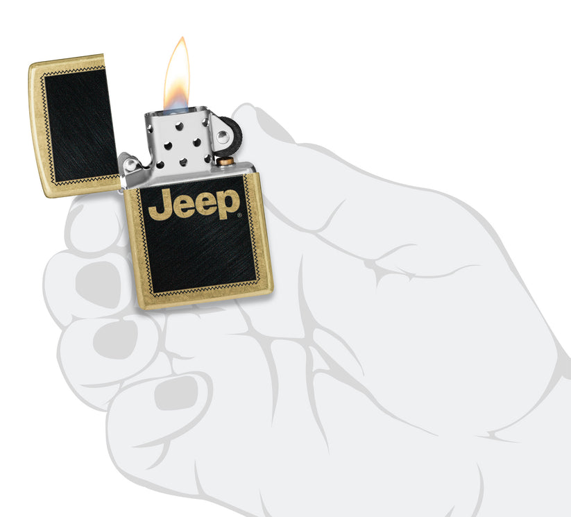 Zippo Jeep Stamp, Street Brass Lighter #46225