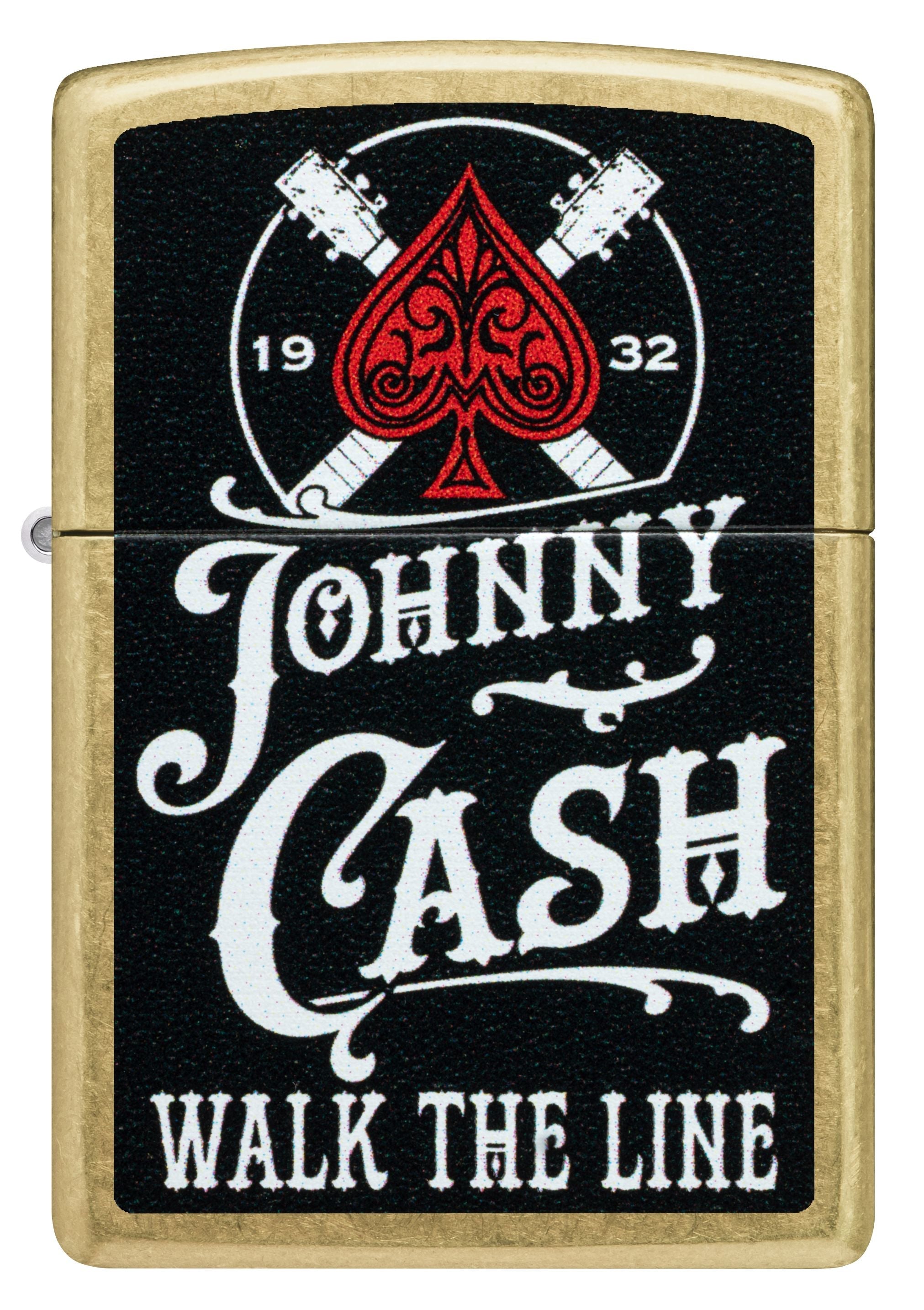 Zippo Johnny Cash Walk the Line, Street Brass Lighter #47245