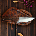 The Lone Ranger – Custom Handmade Farrier Rasp Steel Knife with Rosewood Handle & Leather Sheath