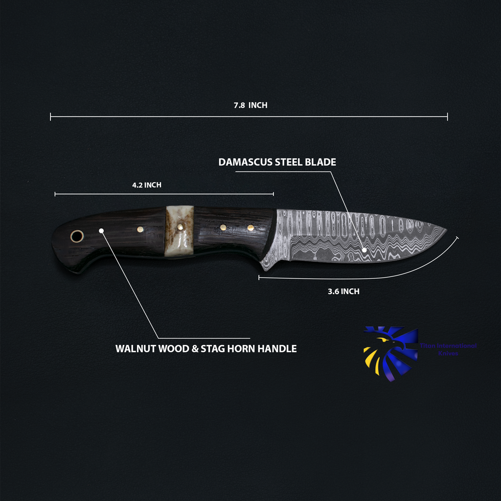 Damascus Steel Custom EDC/Hunting Knife TK-019 (1)