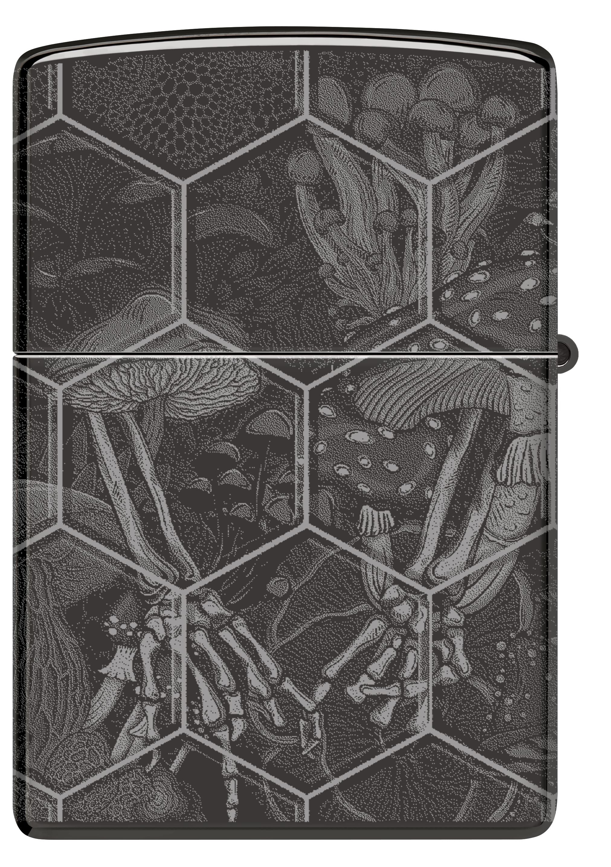 Zippo Trippy Skull 360°, High Polish Black Lighter #46425
