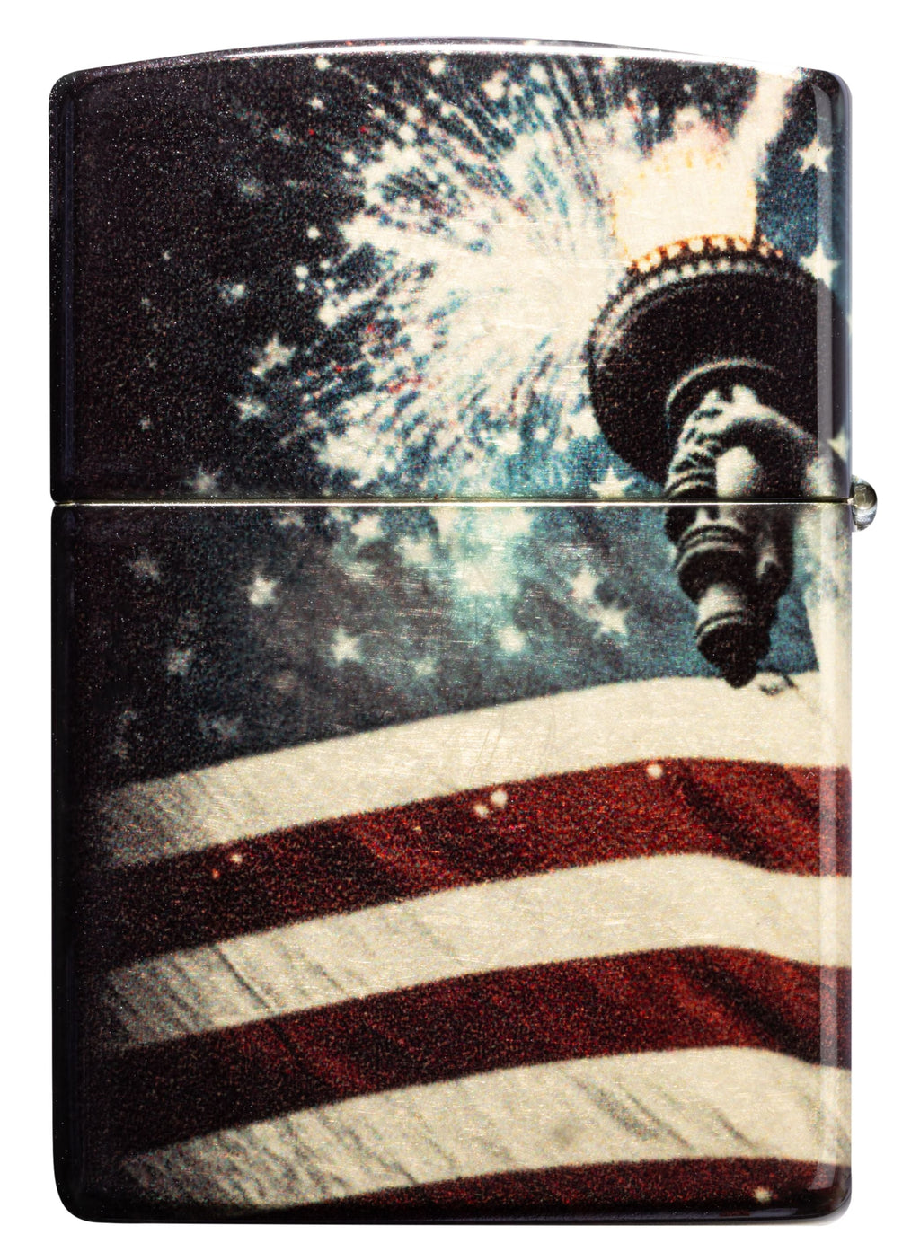 Zippo Statue of Liberty Patriotic 540°, Tumbled Brass Lighter #47186