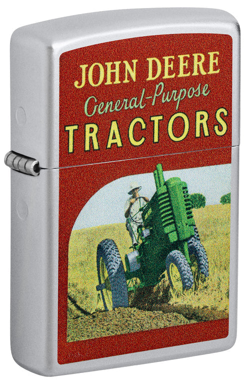 Zippo John Deere Ad, Satin Chrome Lighter #46757