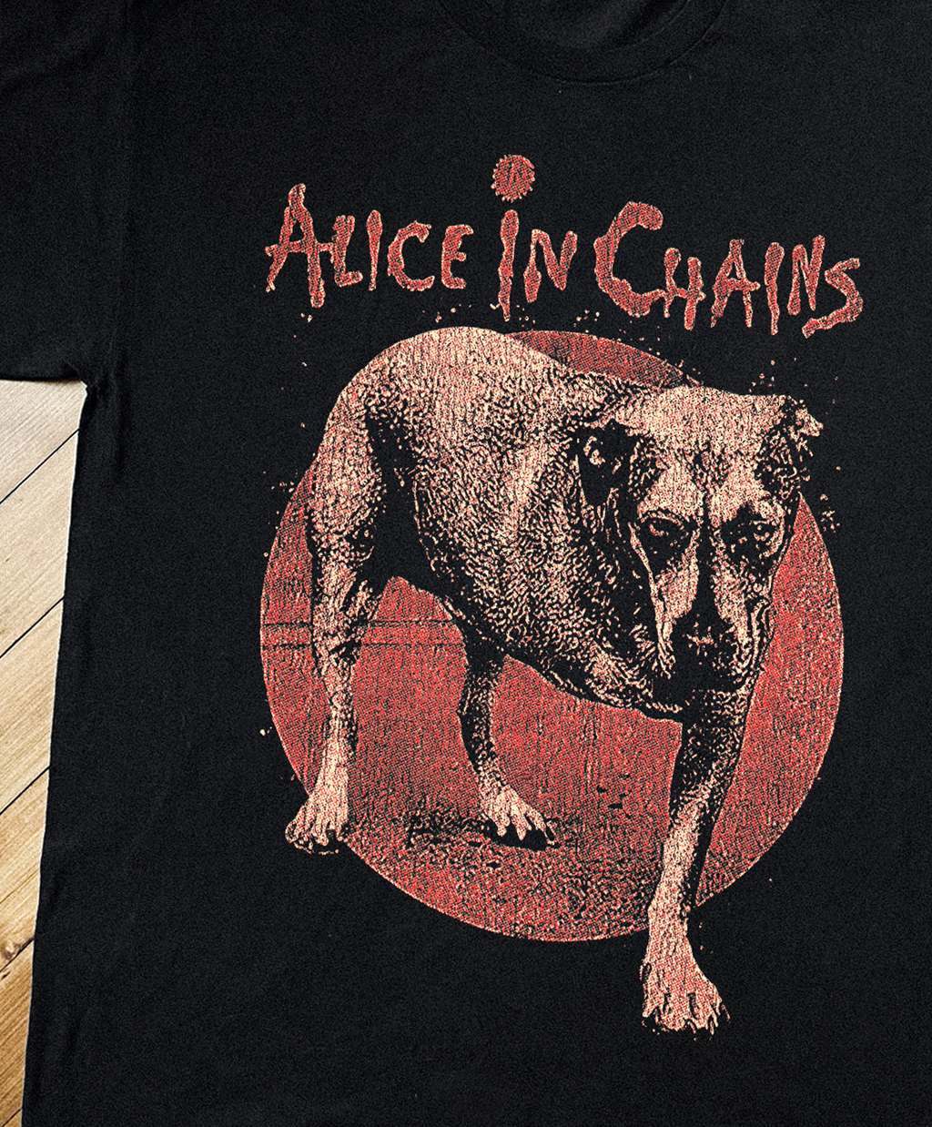 95 Alice In Chains Three Legged Dog Black T-Shirt