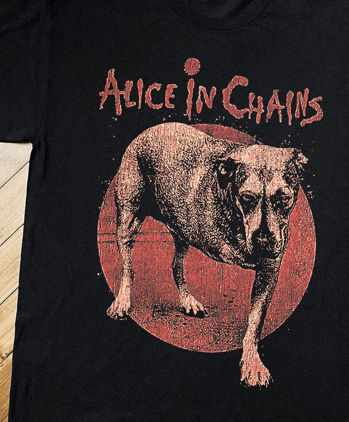 95 Alice In Chains Three Legged Dog Black T-Shirt
