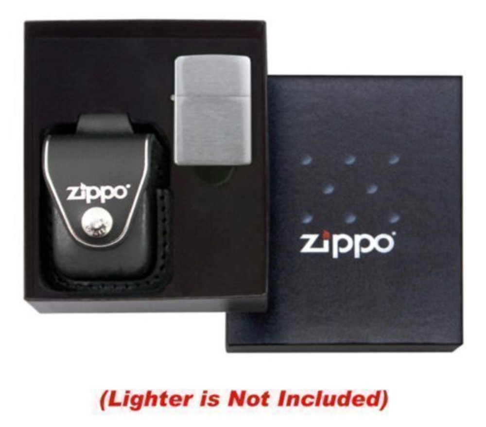 Zippo Belt Loop Leather Pouch, Gift Set #LPGS-LPLBK