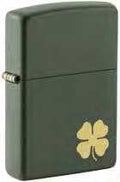 Zippo Lucky Four-leaf Clover, Green Matte Lighter #49796