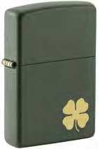 Zippo Lucky Four-leaf Clover, Green Matte Lighter #49796