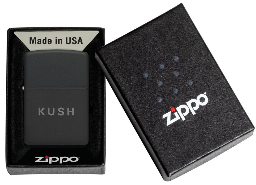 Zippo KUSH Logo, Black Matte Lighter #47215