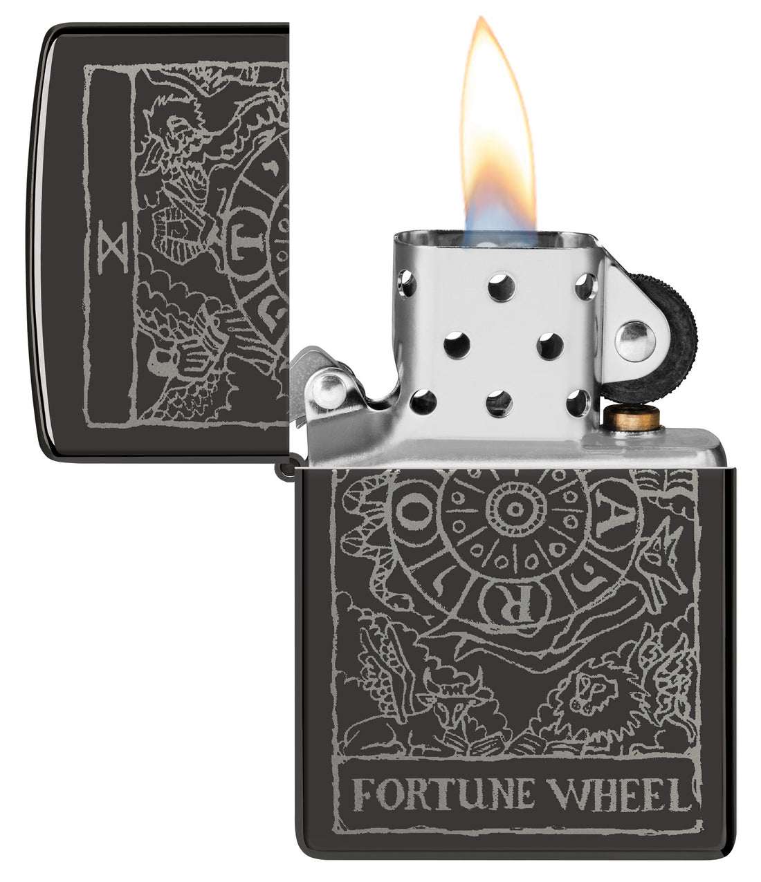 Zippo Wheel of Fortune, High Polish Black Lighter #46138