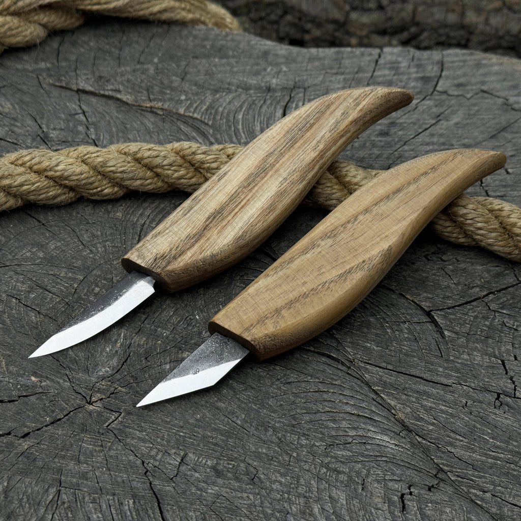 Sharky Forged Steel Tools 2-piece carving knife set with stainless steel blades and ergonomic handles for precise slicing.