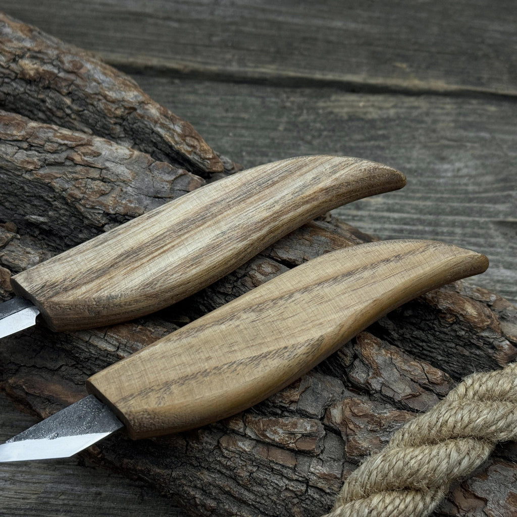 Two-piece carving knife set from Sharky Forged Steel Tools, featuring sharp blades for precise meat carving and slicing.