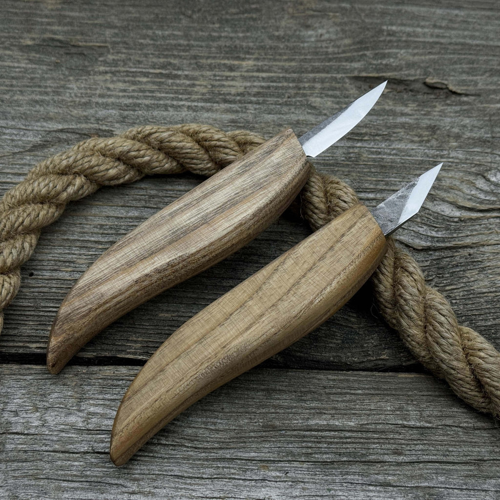 Sharky Forged Steel Tools 2-piece carving knife set, including two stainless steel carving knives with ergonomic handles.