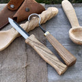 2-Piece Spoon Carving Knife Set with Leather Sheaths