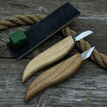 2-Piece Wood Carving Knife Set with Leather Strop