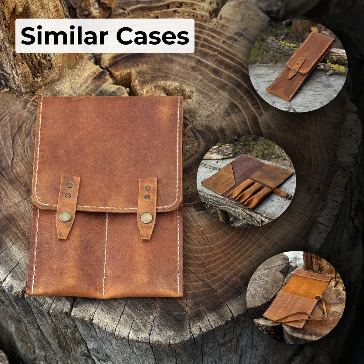 2 Pocket Leather Tool Case - Leather Sheath | Sharky Forged Steel Tools - Relic & Reel