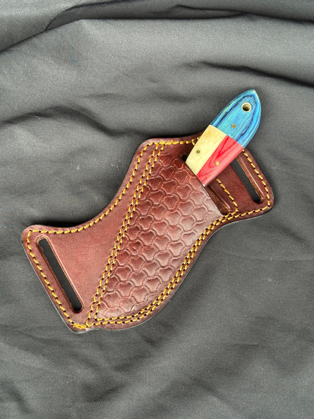 Titan "Heritage Grain" Skinner | High Carbon RASP Steel Blade, Color-Block Wood Handle TIK-012