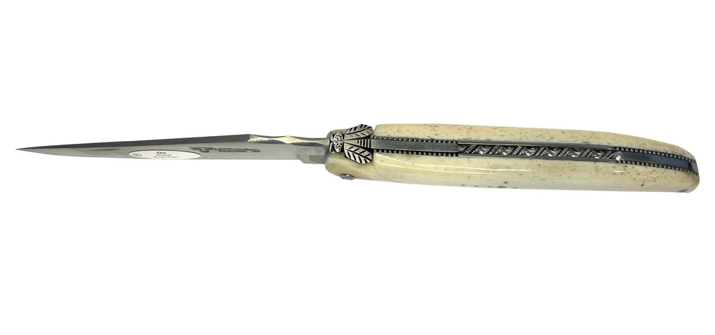 Laguiole en Aubrac La Perle Hand Carved Multipurpose Knife, Bone, 4.75-Inches