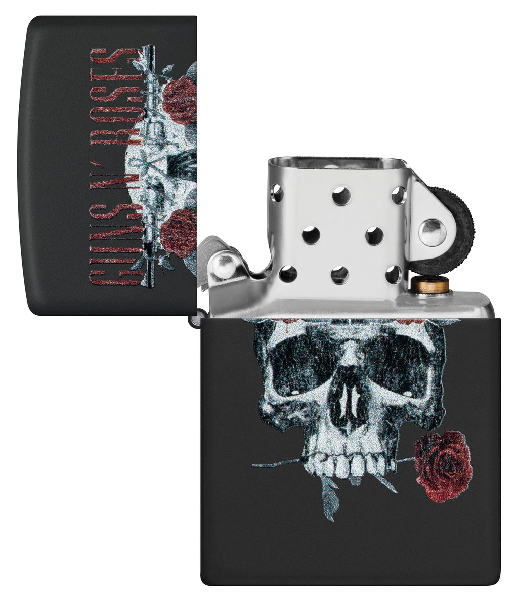 Zippo Guns N' Roses Skull Roses, Black Matte Lighter #47227