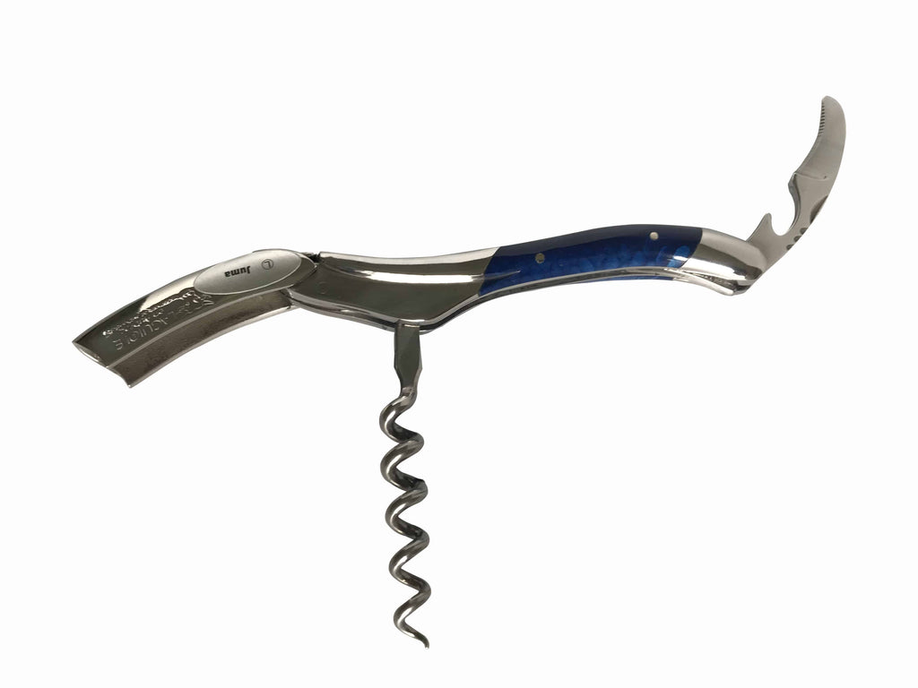 Handcrafted Sommelier Waiter's Corkscrew with Juma Blue Handle by Laguiole en Aubrac