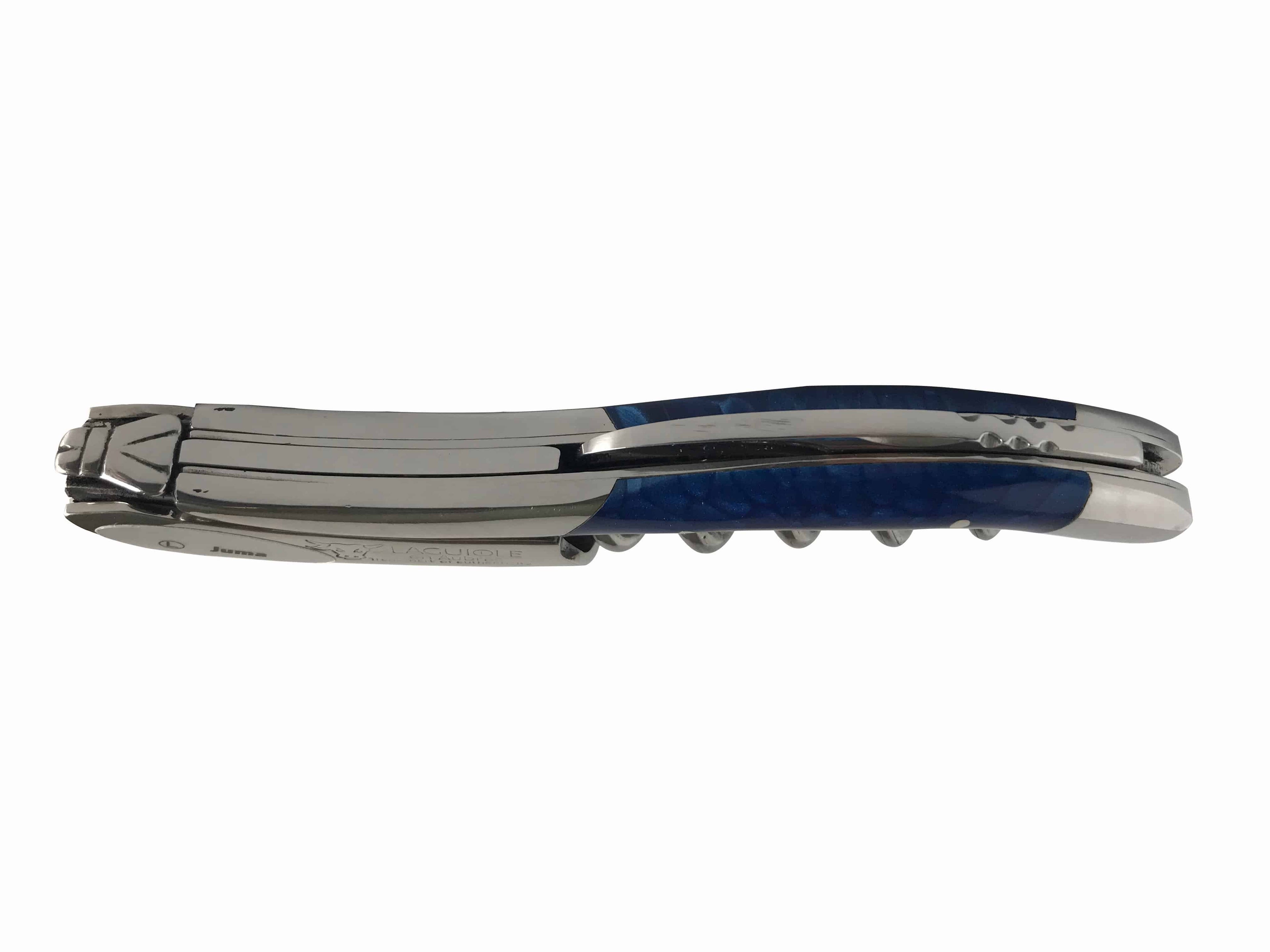 Handcrafted Sommelier Waiter's Corkscrew with Juma Blue Handle by Laguiole en Aubrac