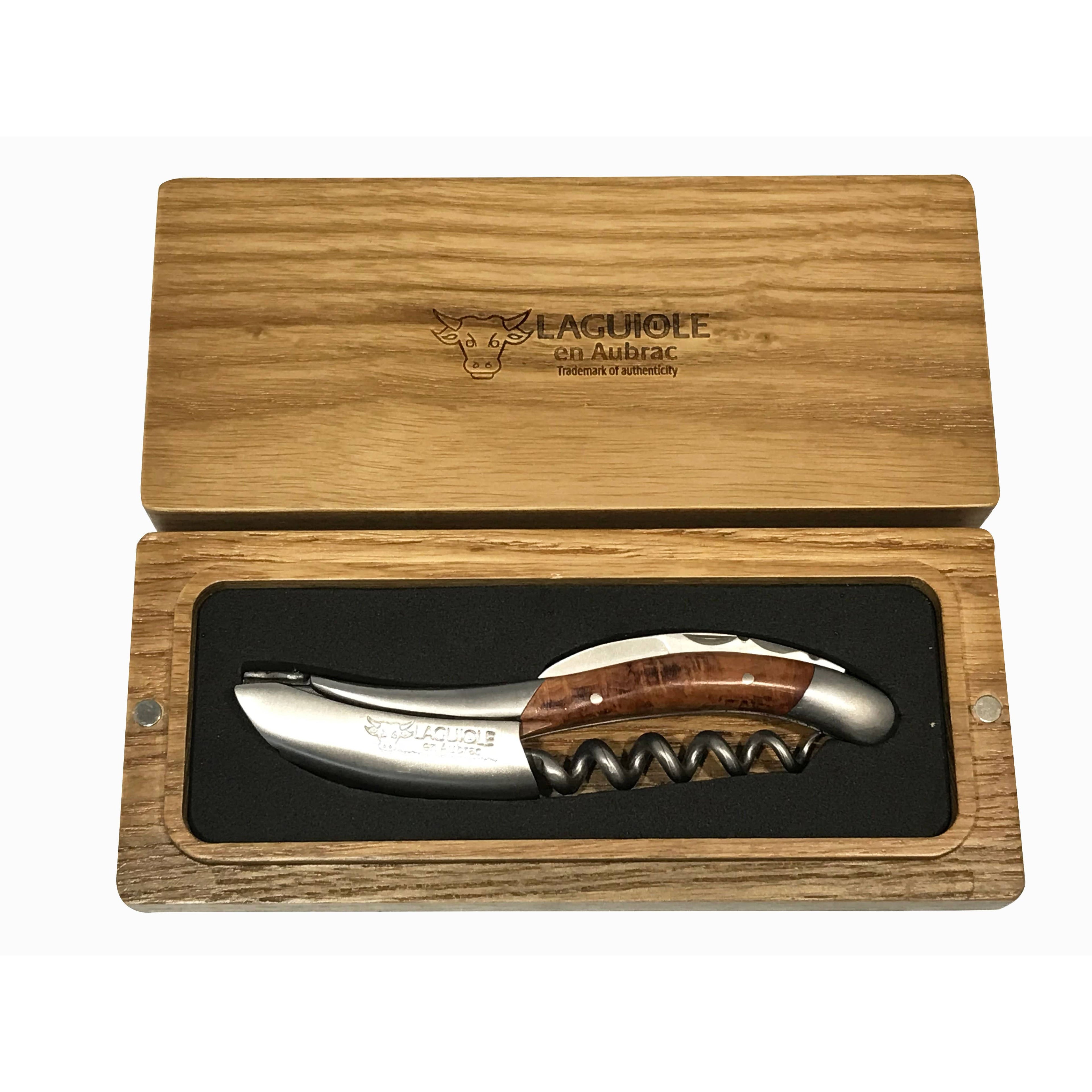 Handcrafted Sommelier Waiter's Corkscrew with Briar Root Handle by Laguiole en Aubrac