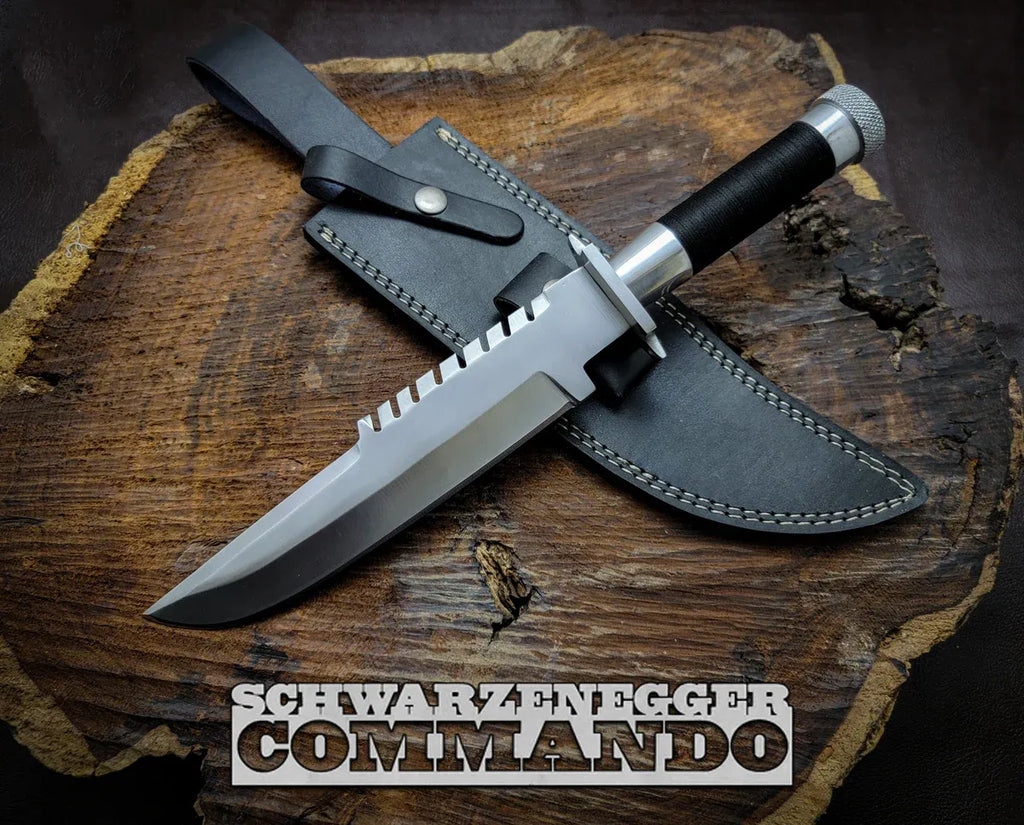Handmade Commando Bowie Knife with Leather Sheath