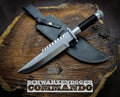 Handmade Commando Bowie Knife with Leather Sheath