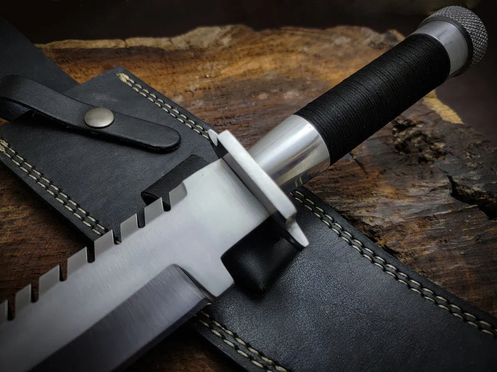 Handmade Commando Bowie Knife with Leather Sheath