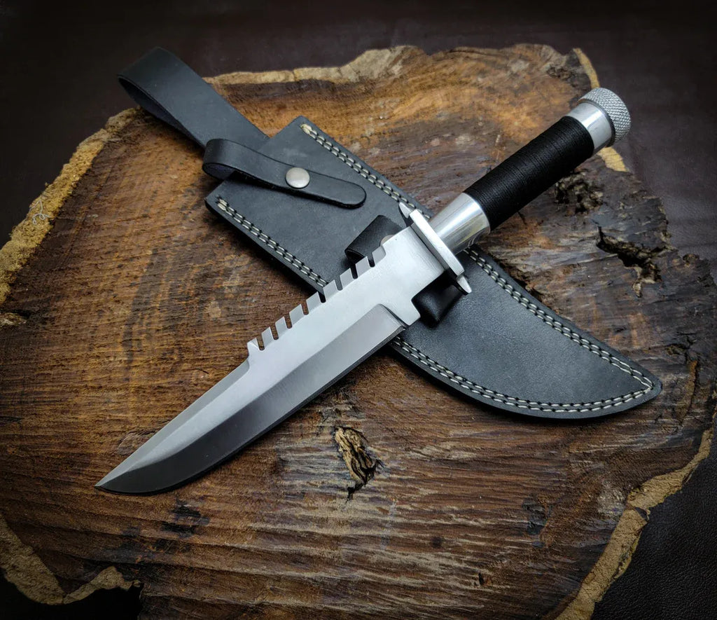 Handmade Commando Bowie Knife with Leather Sheath