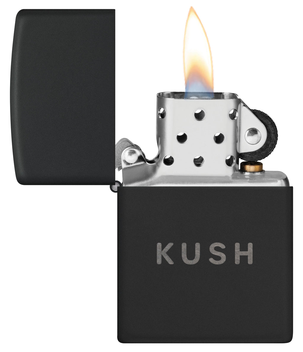 Zippo KUSH Logo, Black Matte Lighter #47215