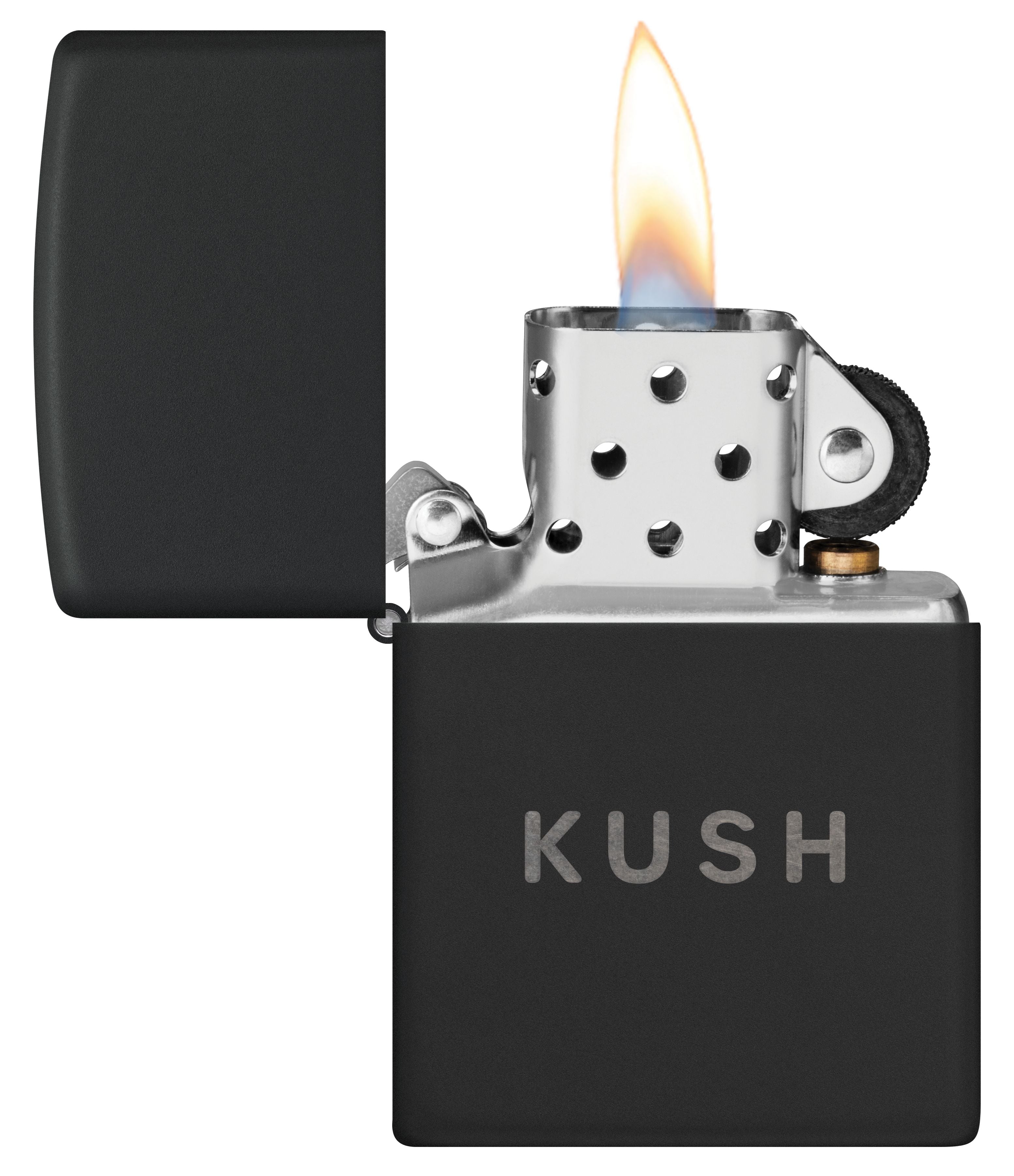 Zippo KUSH Logo, Black Matte Lighter #47215