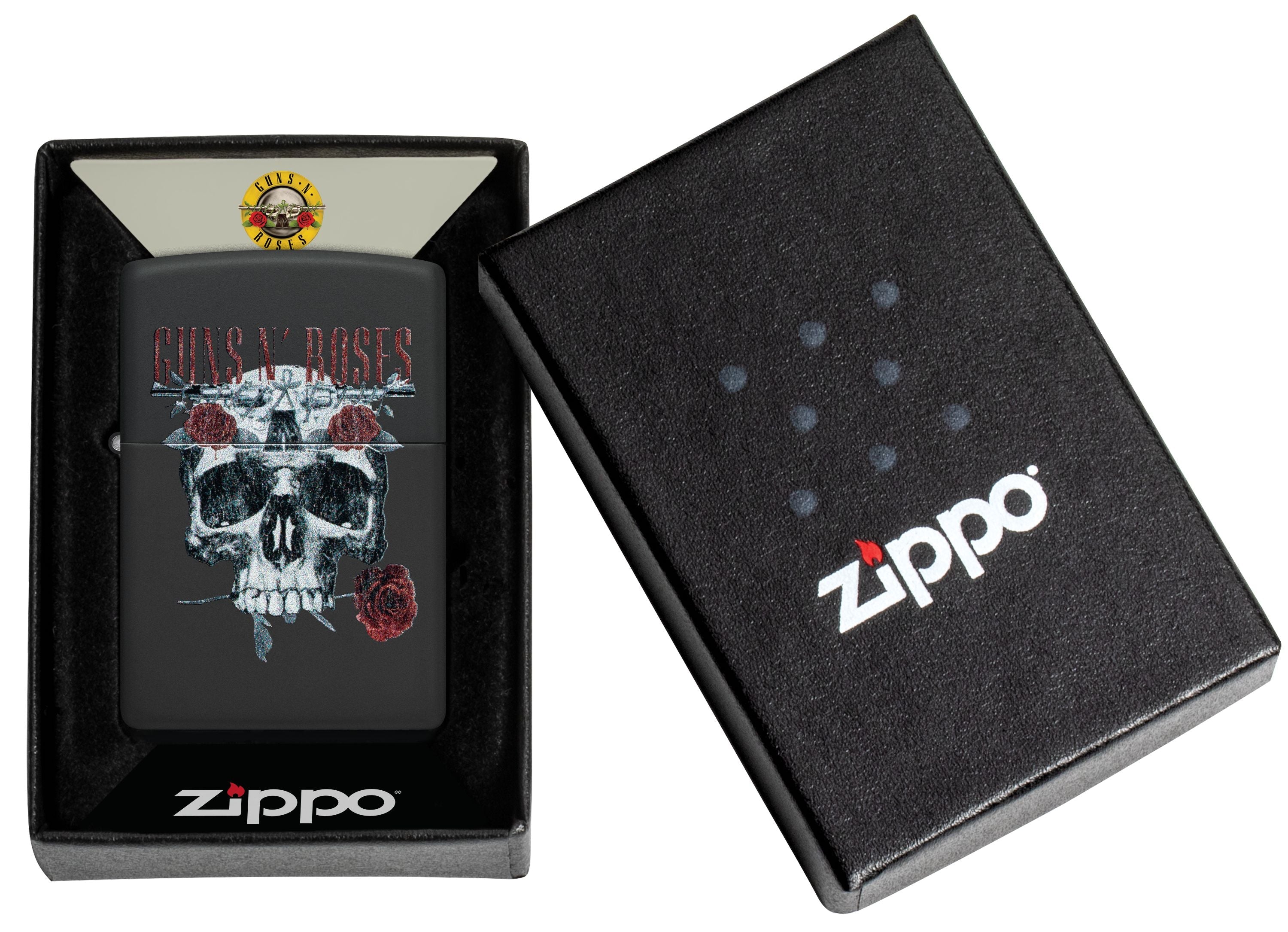 Zippo Guns N' Roses Skull Roses, Black Matte Lighter #47227