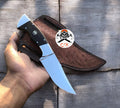 Ridgeback Ranger-Custom handcrafted J2 steel hunting knife with rosewood handle and steel bolster, designed for outdoor hunting.