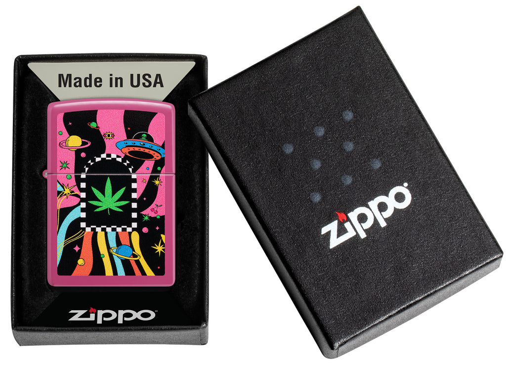 Zippo Cannabis Galaxy Pink, Frequency Lighter #48928