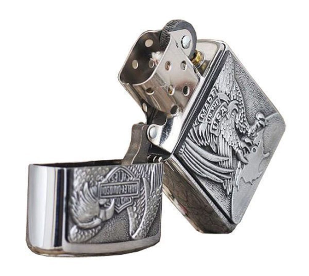 Zippo Harley-Davidson Eagle & Globe Emblem, Brushed Chrome Lighter #200HD.H231