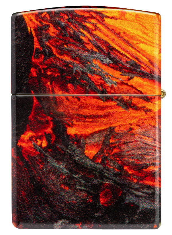 Zippo Fire Lava 540°, Tumbled Brass Lighter #48622