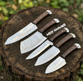 5-Piece J2 Stainless Kitchen Knife Set – Walnut Wood Handles