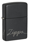 Zippo Script, Black Matte Lighter #48979