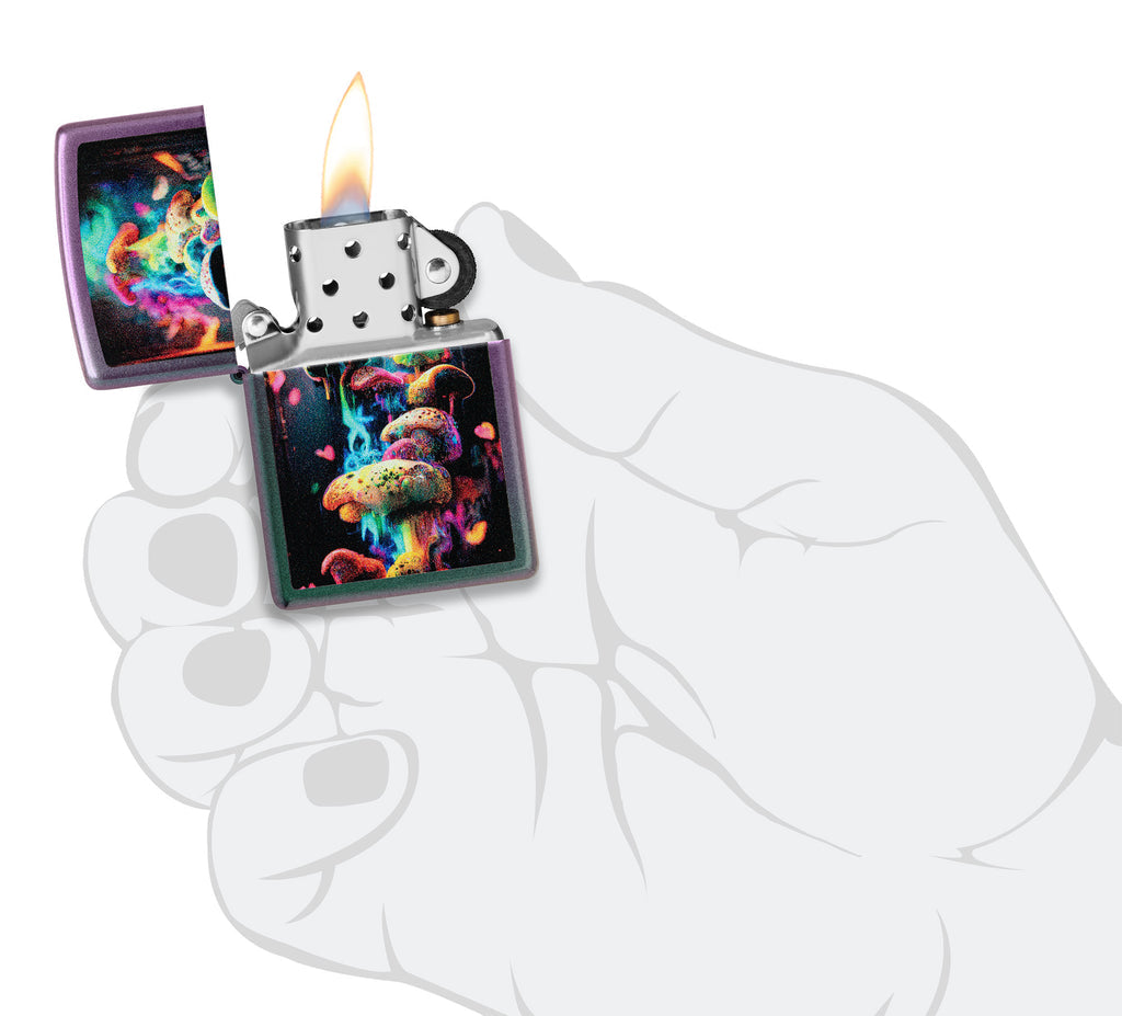 Zippo Mushrooms, Iridescent Lighter #48929