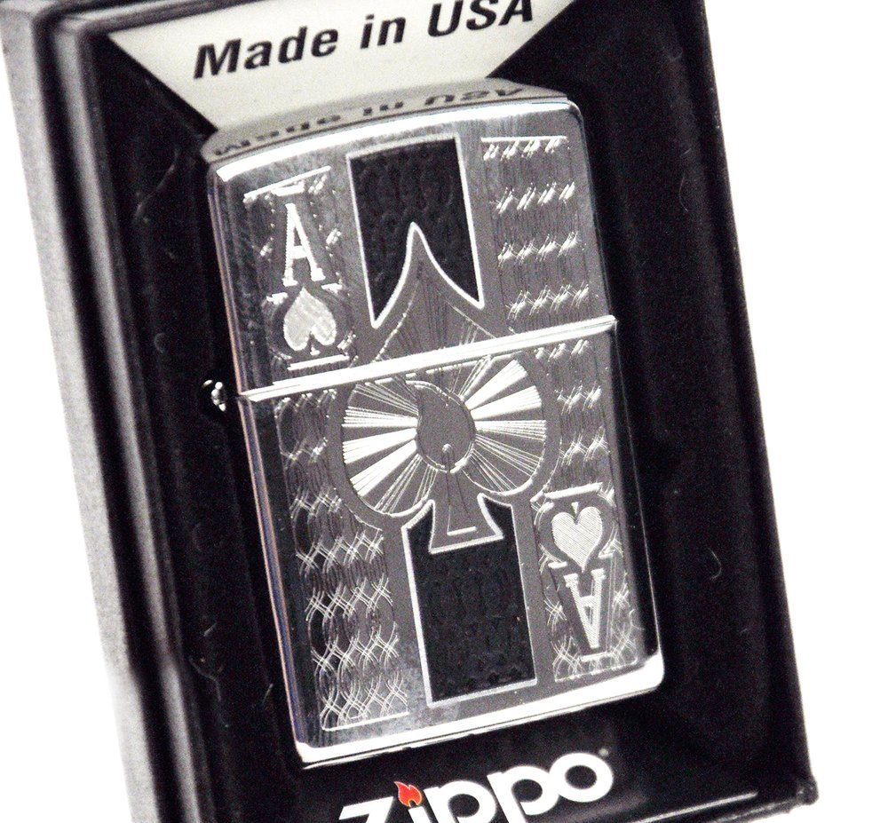 Zippo Ace, High Polish Chrome Lighter #24196