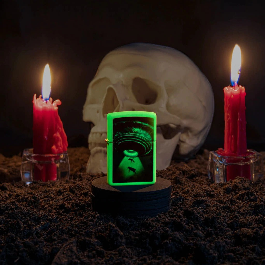 Zippo UFO Alien Abduction, Glow-in-the-Dark Lighter #49838